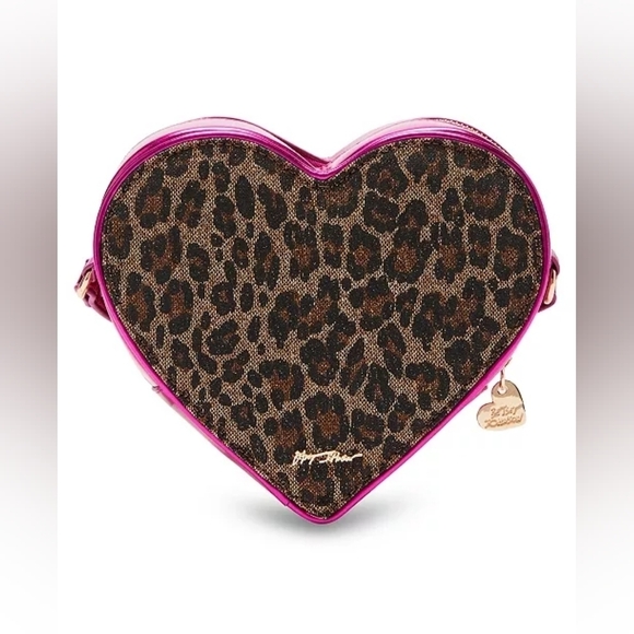 NWT Betsy Johnson Leopard Heart Crossbody - Picture 4 of 6